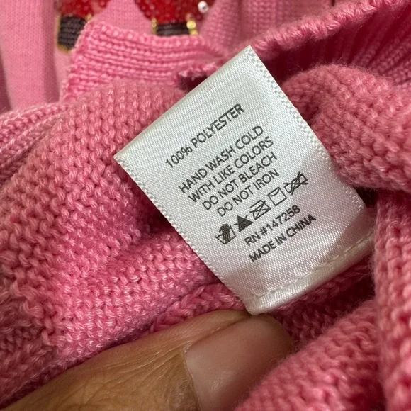 NWT Simply Southern Sequin Pink Santa Cardigan Sweater - Picture 9 of 9